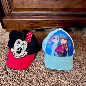 Disney Minnie and Frozen Caps - Red and Blue